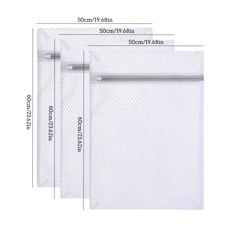 3 Stück Netz-Wäschebeutel mit Reißverschluss Polyester Wäschewaschbeutel Grobmaschiges Netz Wäschekorb Wäschebeutel für Waschmaschinen BH-Beutel