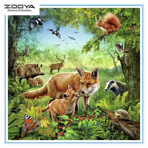 

ZOOYA DIY 3D круглая алмазная картина животное волк вышивка крестиком домашний декор