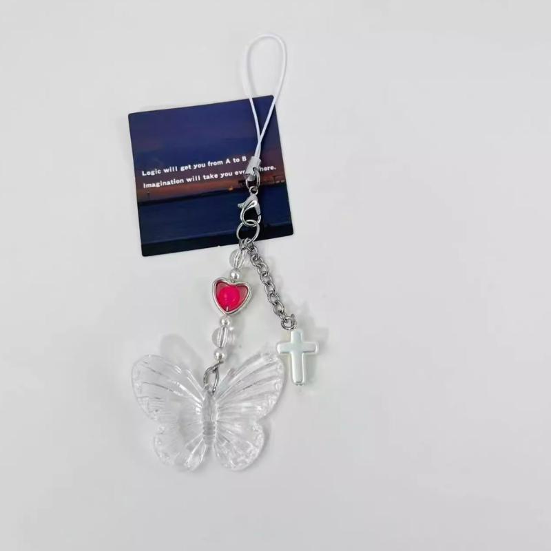 Y2K Style Phone Pendant Cute Shape Keychain Bag Pendants Keyring Sweet Fashion Accessories Acrylic Phone Charm for Phone
