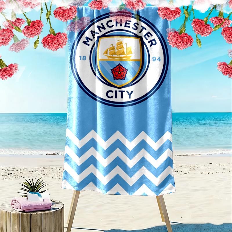 1pc Manchester United Manchester City Beach Towel, Outdoor Beach Towel Ideal Beach Necessities and Vacation Items