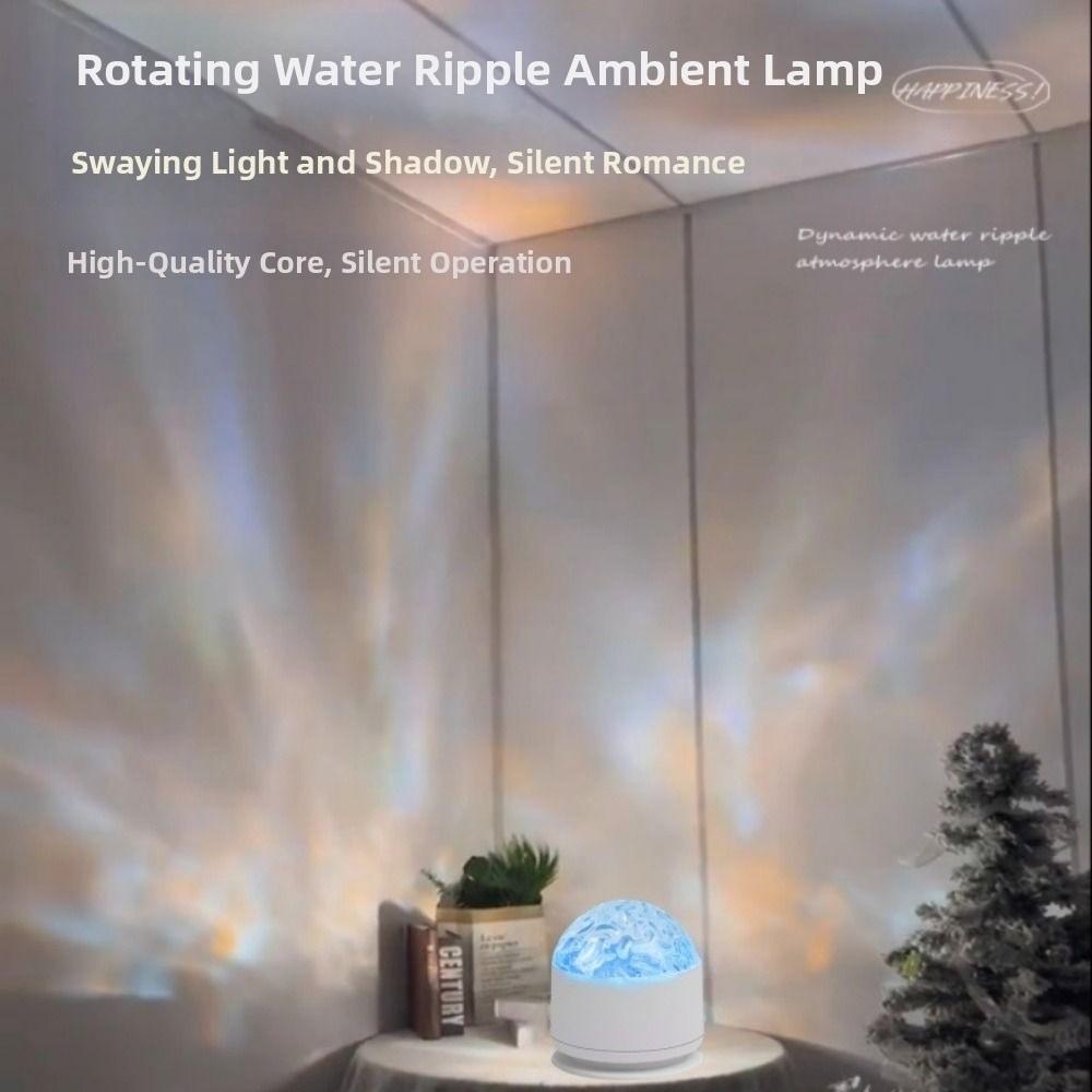 LED Light Starlight Projector USB Powered Colorful Light Northern Lights Projector Water Ripple Effect Iridescent Light
