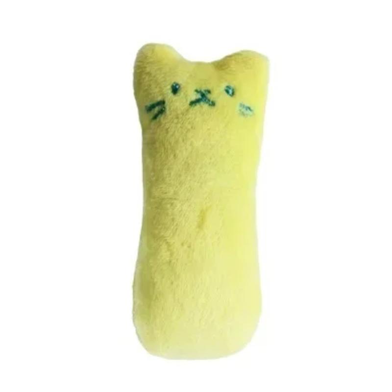 

Интерактивная плюшевая игрушка с кошачьей мятой для кошек, забавная жевательная, издающая звуки, игрушка для прорезывания зубов у котят с когтями, для укусов большим пальцем, аксессуар для игр котят жёлтый