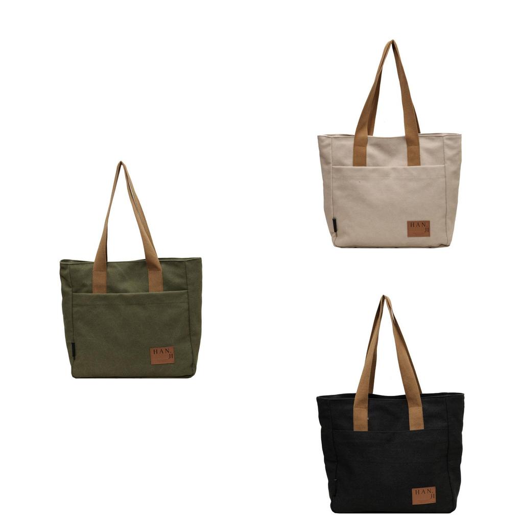 Large Capacity Canvas Tote Bag Women Fashion Commuter Shopping Handbag Mommy Bag Cross-border