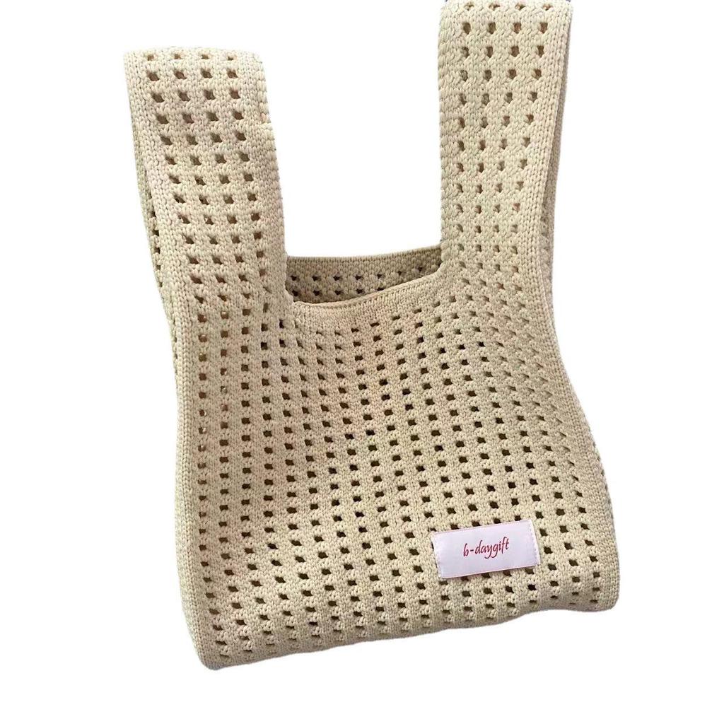 Borsa Tote Lavorata a Maglia Coreana con Intreccio: Borsa Trendy a Busta con Stile Unico per Donna