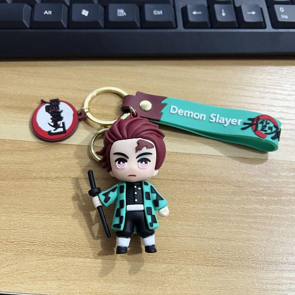 Trendy Demon Slayer Keychains: Cool Nezuko, Kyoujurou, Tanjiro Bag Pendant for Men & Women