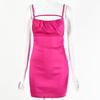 Europäischer und amerikanischer Stil Hosenträgerkleid Damenbekleidung Neckholder Schnürung Nachtclub-Stil Hüftbetontes kurzes Kleid Europäische und amerikanische Beliebtheit