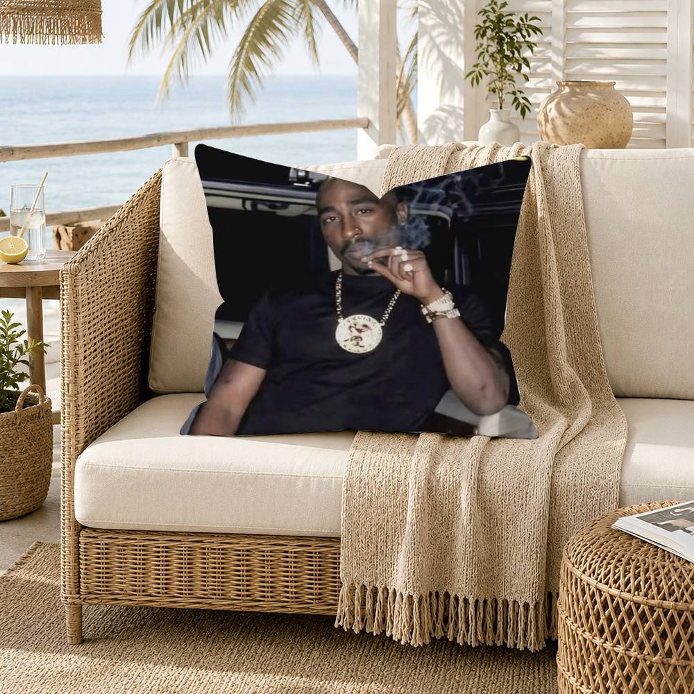 Tupac Shakur Rap Rapper Pillow Case for Sofa Living Room Home office Decor Protective Cover