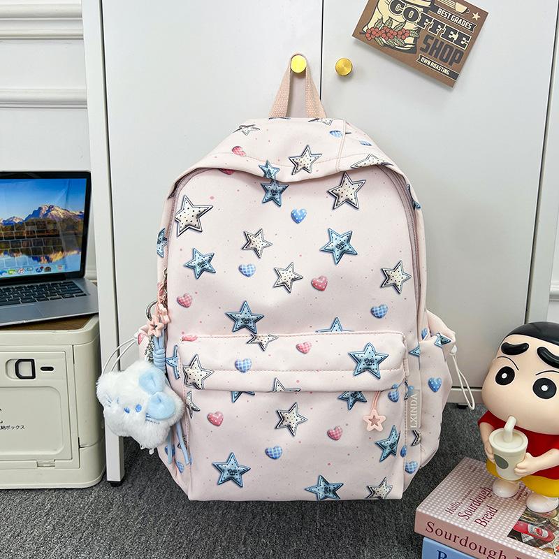 Schoolbag New Cartoon Backpack Casual Backpack Student School Bag Star Women's Versatile Cute Large Capacity Backpack