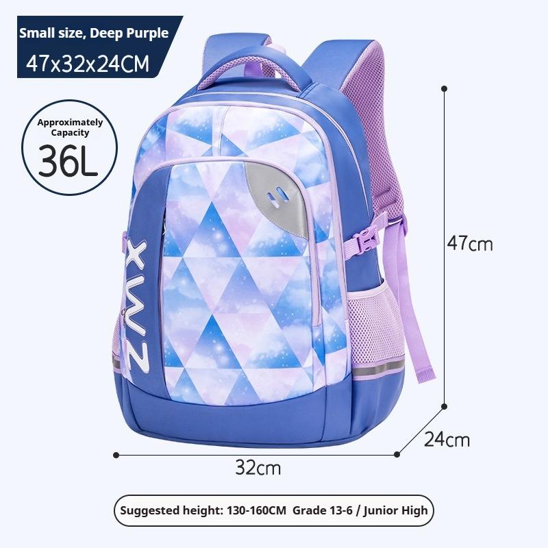 

Рюкзаки большой вместимости для учеников начальной и средней школы, мальчиков и девочек, 4-9 классов, разработанные для снижения веса и защиты позвоночника. small темно-фиолетового