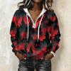 Women's Halloween Printed Long Sleeve Hoodie Drawstring Pullover Sweatshirt