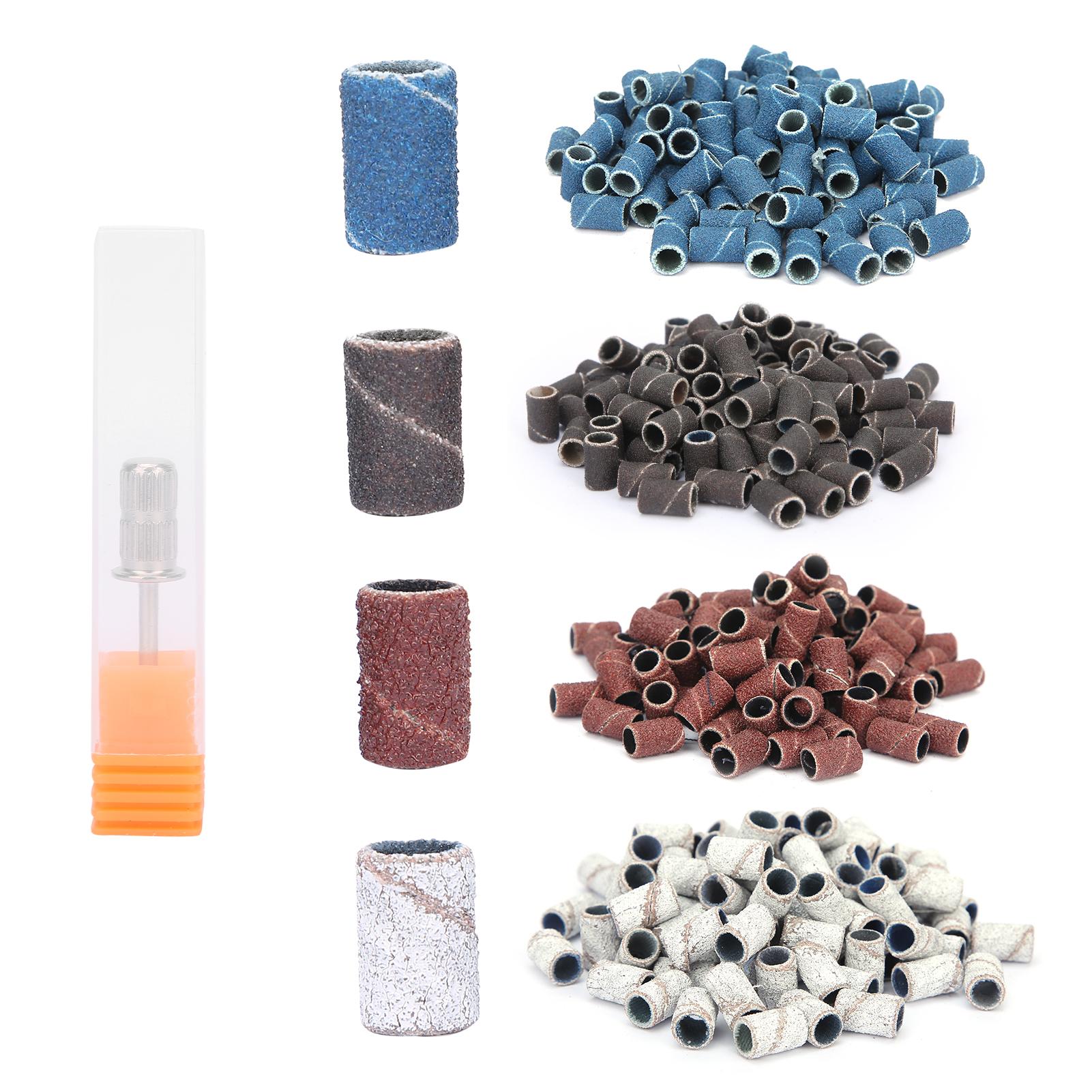 

400pcs Manicure Pedicure Nail Art Sanding Bands 80# 120# 180# 240# Grit with Shaft