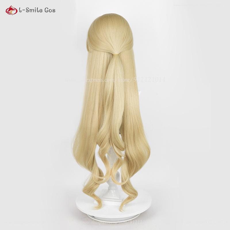 Fontaine Navia Cosplay Wig 95cm Linen Golden Cruly Wigs For Women Cosplay Anime Wig Heat Resistant Synthetic Hair Halloween