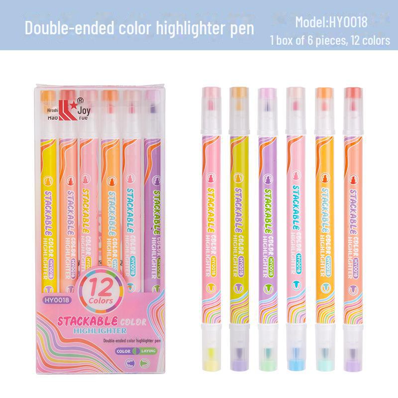 Dual-Tip Highlighter Pens for Students - Assorted Colors