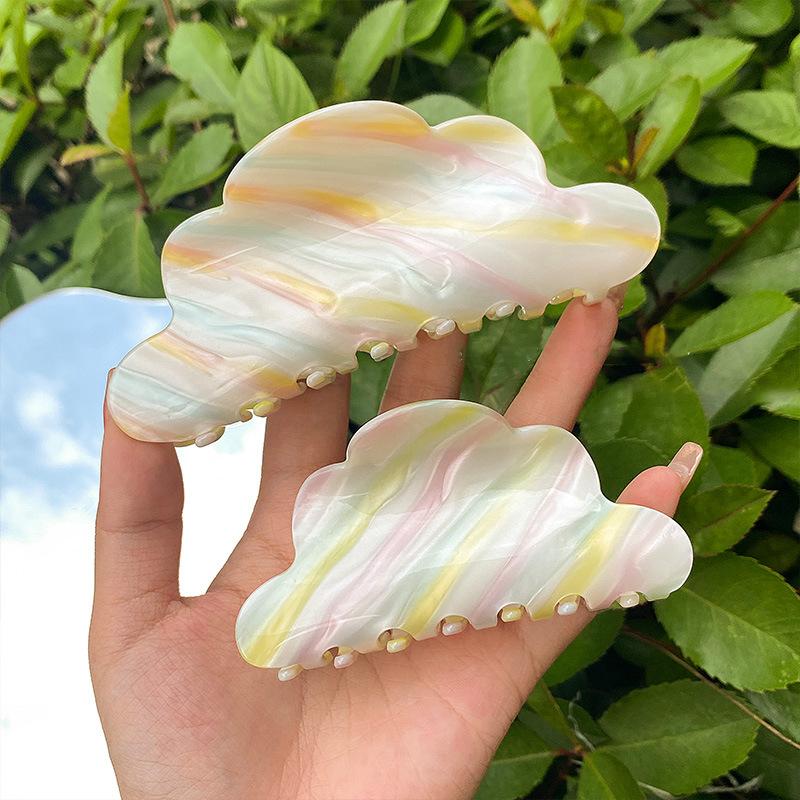 1pc Cute colorful cloud clip, medium-sized hair clip, female hair clip, back of the head, shark clip, hairpin hair accessory