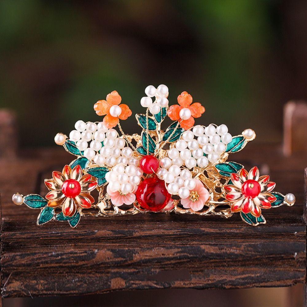 Pearl Chinese Style Hairpin Set Flower Butterfly Hair Comb Retro Hanfu Hair Stick  Cheongsam
