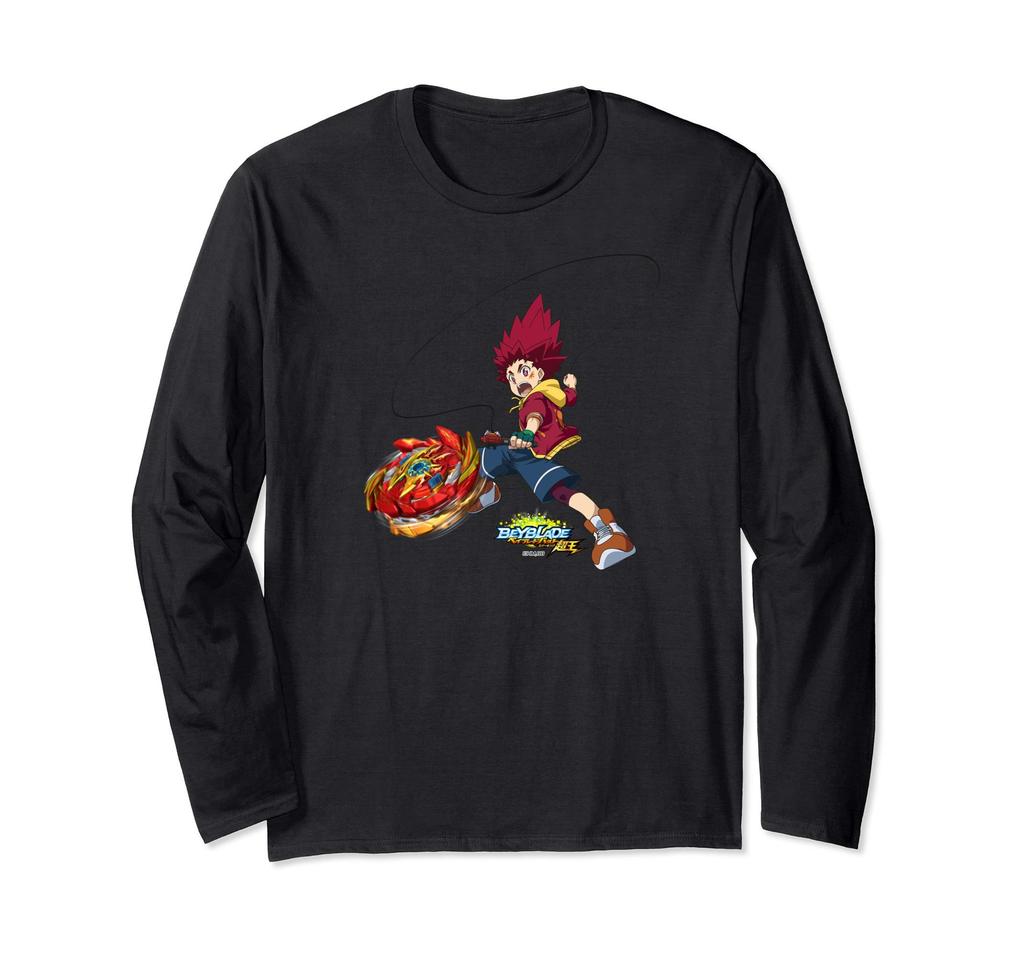 Beyblade Burst Sparking Asahi Hyuuga & Super Hyperion Long Sleeve T-Shirt