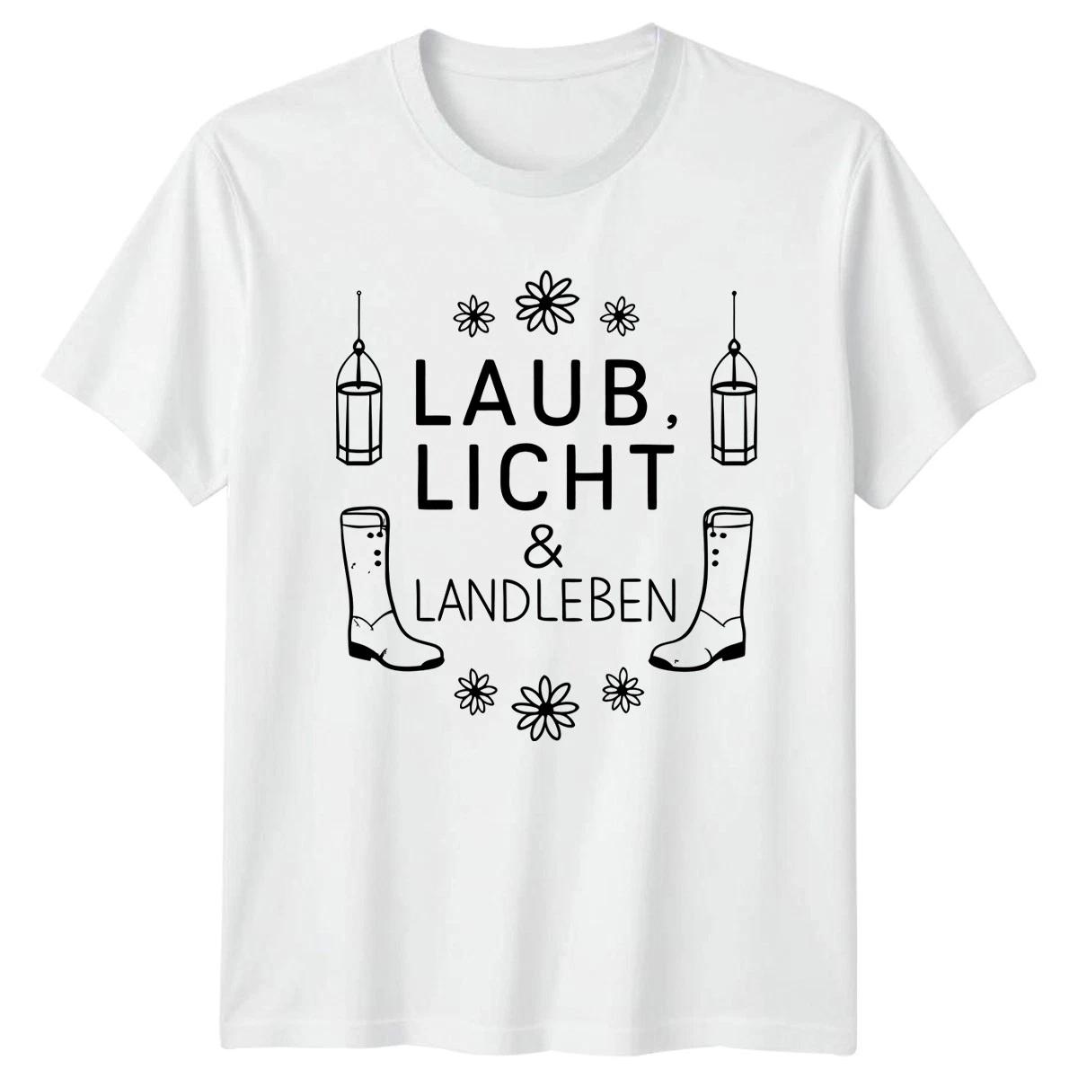 Laub Licht Landleben Womens T-Shirt Country Living Gardening Birthday For Her M