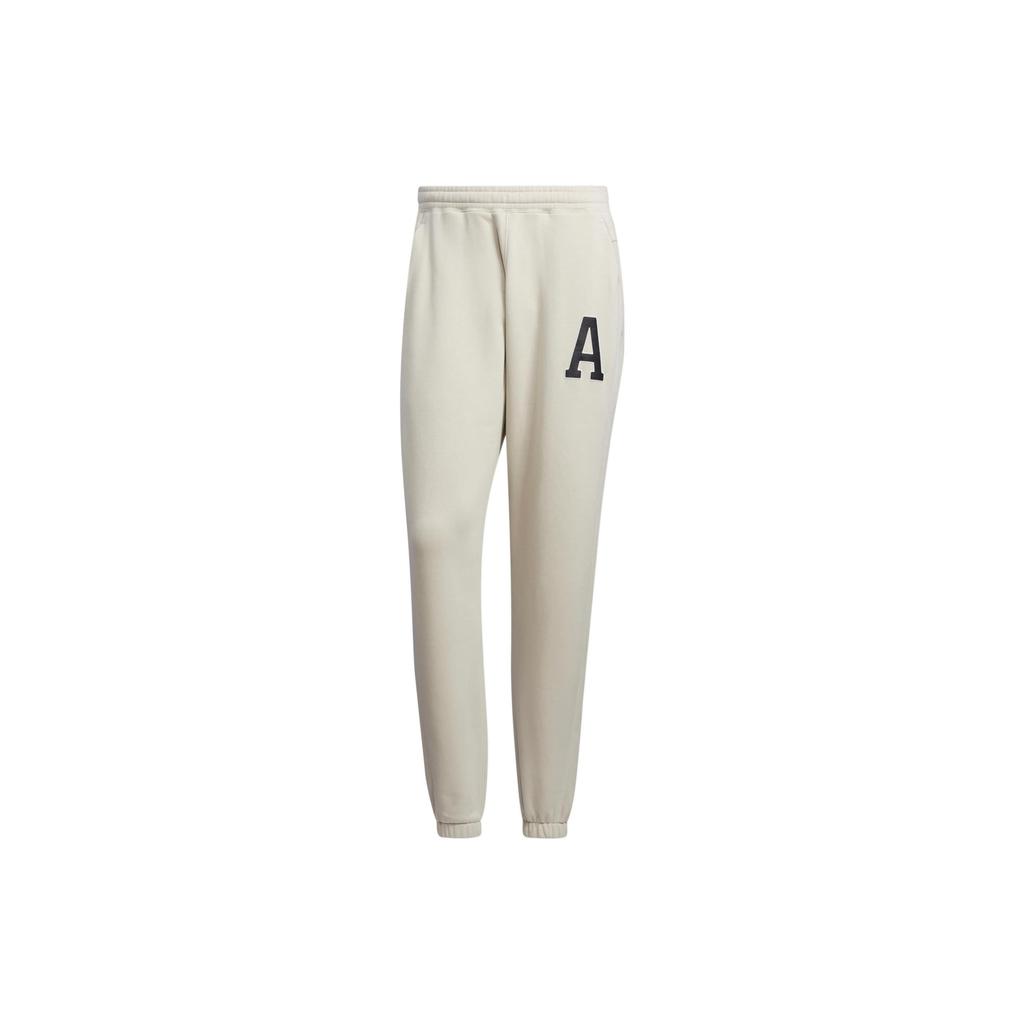Adidas Letter Logo Print Jogger Pants Men Bottoms White IB2718