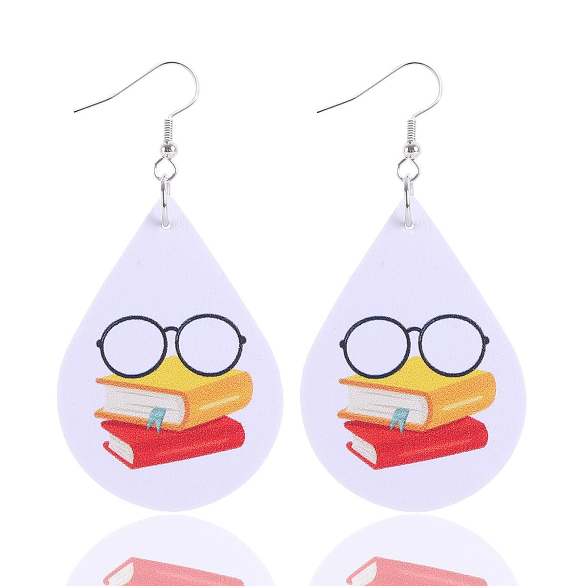 Teacher s Day Apple Pencil & Rocket Book Earrings with School Elements