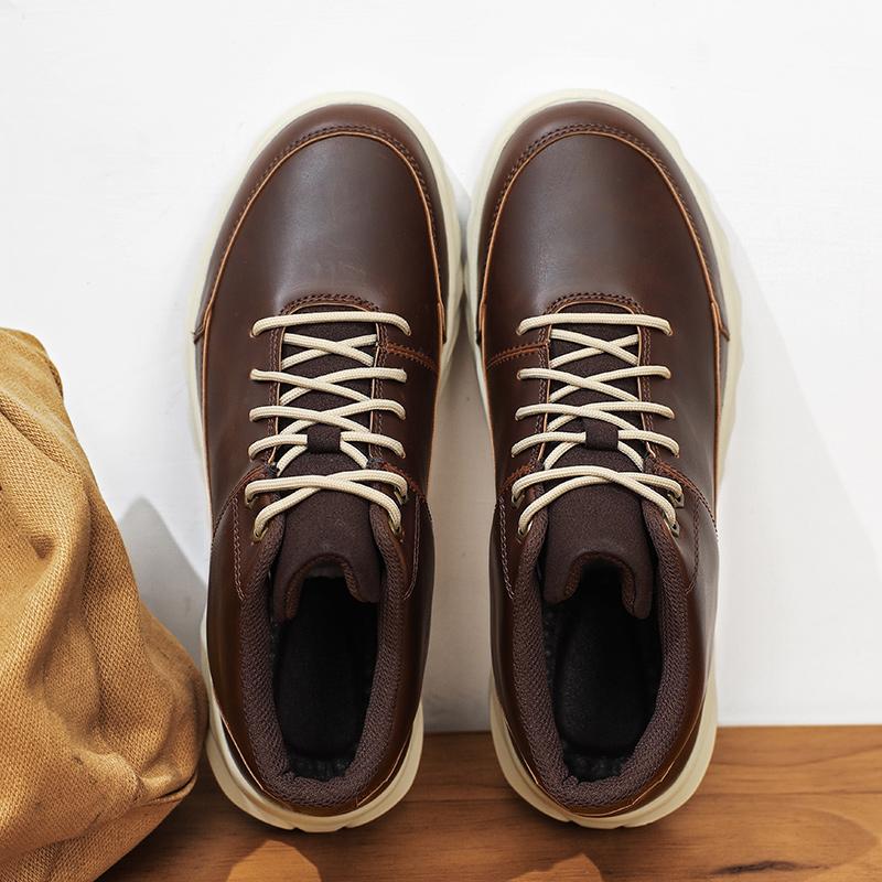 Men Casual Leather Skateboarding Shoes New Design Versatile Sneakers Lightweight Travel Sports Shoes Male Leisure Walk Footwear