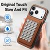 For iPhone 17 Pro Case Carbon Fiber Texture Leather Back Cover with Magnetic Detachable Suction Cup
