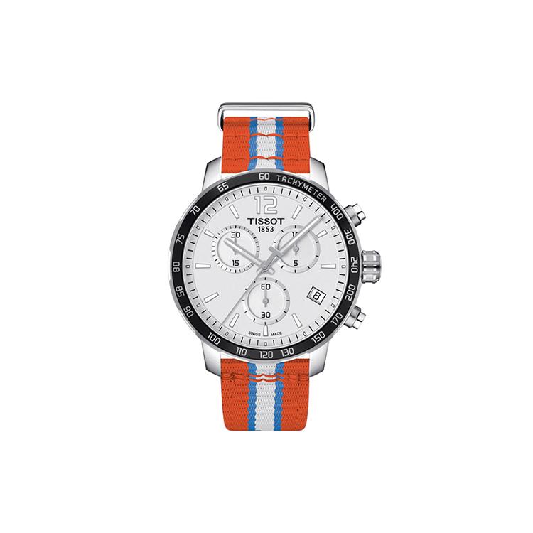 TISSOT Time Jog Collection Quartz Movement 100m Water Resistance Men s Watch 42mm White Dial T095.417.17.037.14 Orange Strap