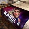 Karol G Bichota Blanket Personalized Warm Plush Cozy Home Girl Throw Blanket for Beding Comfortable Couch Lightweight Blanket