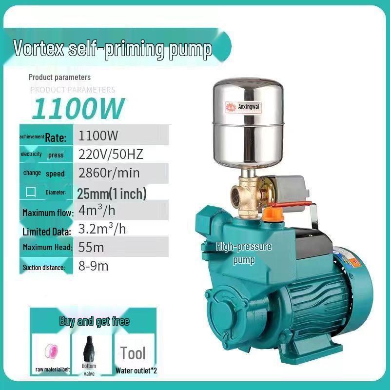 220V Self-Priming Water Booster Pump for Home and Well Systems