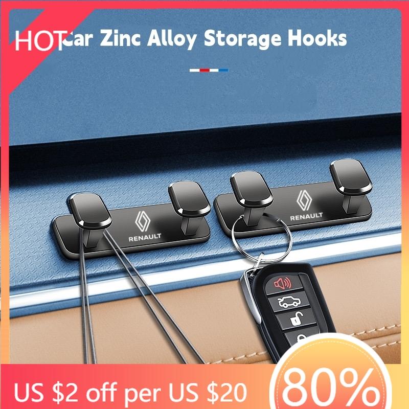For Renault 2026 New Hub Caps Zinc alloy Car Hook Randomly Pasted Storage Bracket For New Renault Clio Megane Trafic Captur Mast