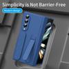 For Samsung Galaxy Z Fold3 5G Case with Tempered Glass Film Silicone Wristband Kickstand PC Phone Cover