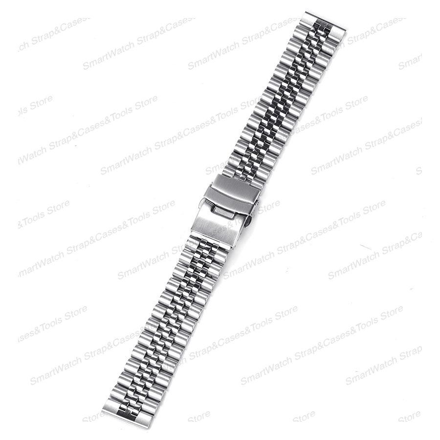 Solid Stainless Steel for Jubilee Strap for Seiko SKX007 SKX009 Metal Silver Bracelet 18 19 20 21 22 23 24mm Universal Watchband