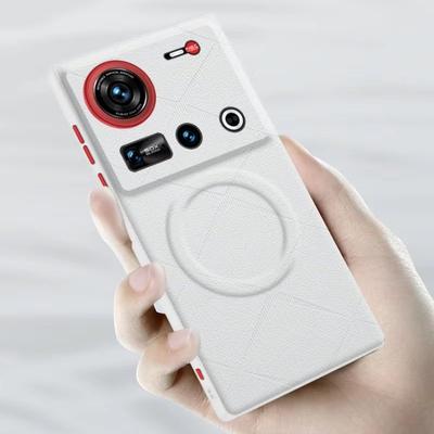 Für ZTE Nubia Z70 Ultra Z70S Ultra Hülle Magnetische PU-Leder Linienstruktur Hartschale mit Metallknopf