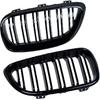 Carbon Fiber Dual Slat Front Hood Kidney Grilles Grill Compatible for BMW F22 F23 M2 2014-2018 for BMW 225i 218i 220i(Black-Carbon Fiber)