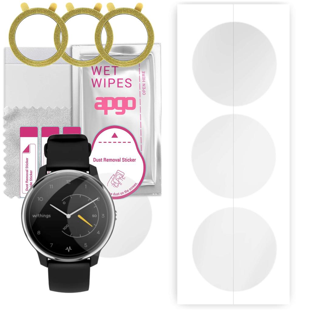 3x apgo Hydrogel Screen Protector pentru Withings Move, Film Hydrogel, cu strat de poziționare, instalare ușoară