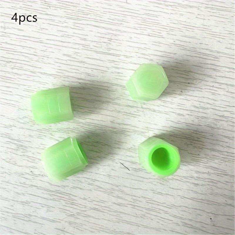 4pcs Luminous Valve Caps, Glow in the Dark Fluorescent Car Motorcycle Bicycle Wheel Shape Tire Hub Decorative Covers,Bike Wheel Decoration