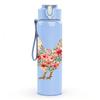 1PC Floral Rooster Chicken Art Print 750ml Color Plastic Sports Water Bottle Leakproof Flip Straw Lid Suitable for Sports Office Home Use