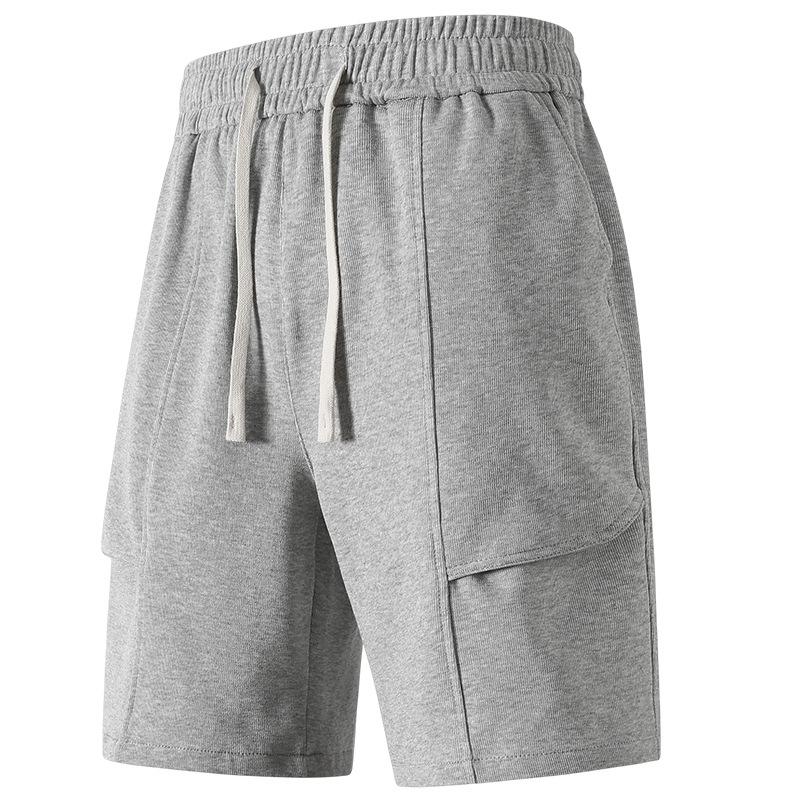 Summer Men's Knit Casual Shorts Breathable Cotton Drawstring Waist Loose Fit Sports Shorts Male Workout Gym Sweat Short Pants