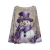 Women's Fashion Christmas Print Lightweight Sweater Casual Long-Sleeve Knit Pullover Top