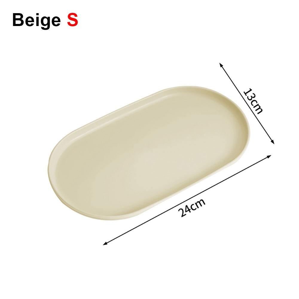 1Pcs New Stackable Fruit Plate Smooth Edge Oval Shaped Dessert Tray Reusable S/M/L Food Serving Tray for Home Kitchen