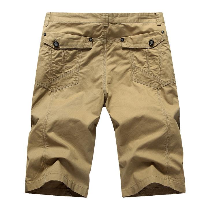 Mens Cargo Shorts Fashion Zipper Pocket Summer Cotton Shorts Hiking Jogger Elastic Waist Sports Shorts