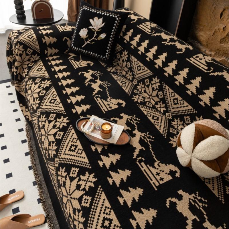 

Чехол для дивана для пикника и кемпинга 2025 года, всесезонный, в этническом стиле, чехол для дивана из шенилла, чехлы для дивана из снежного ворса, пледы, коврики 180x460cm