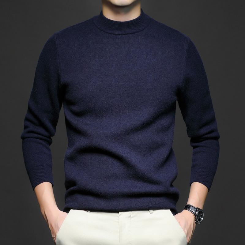 Men’s Slim Fit Solid Mock Neck Sweater