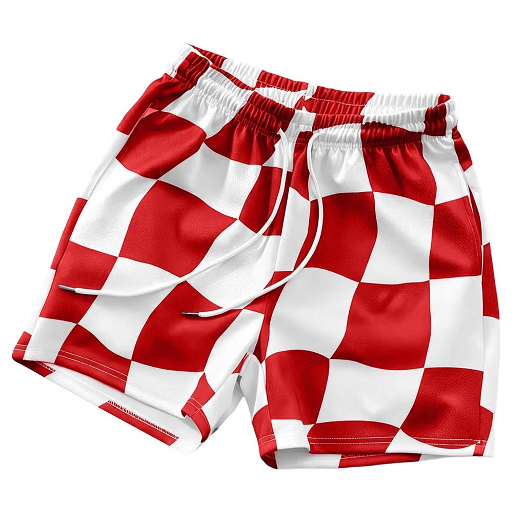 Men's Beach Shorts Loose Fit Drawstring Breathable Casual Swim Trunks