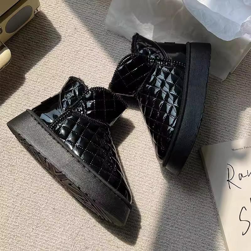 Popular Snow Boots Women's 2025 New Autumn and Winter Fur Integrated Short Tube Thick Sole Heightening Warm Waterproof Cotton Shoes