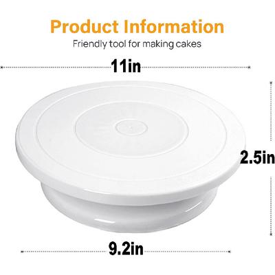 Cake Decorating Turntable,Cake Decorating Supplies Revolving (White)
