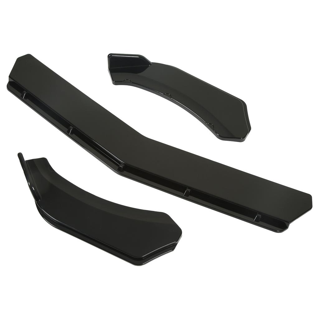 3PCS Front Bumper Lip Chin Spoiler Black Flexible Adjustment Universal Scratch Resistant for Car