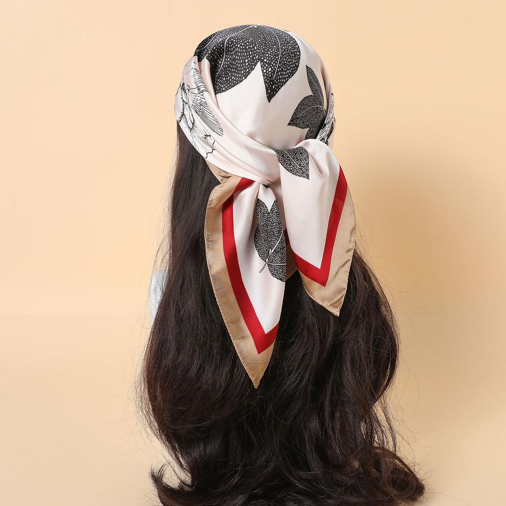 Paisley 70*70Cm Silk Satin Hair Scarf Women Handkerchief Printed Female Square Head Bandana Small Neck Muffler Hijab Lady