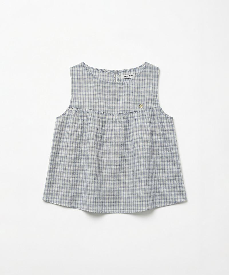 MARIE CLAIRE Mini Check Flare Sleeveless Blouse (Magbbl01Msb)