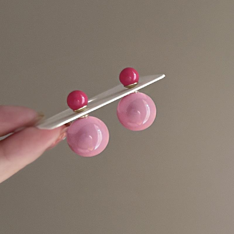 Корейские круглые двойные серьги-гвоздики, легкая роскошь, нишевые, милые, новые серьги в стиле ins