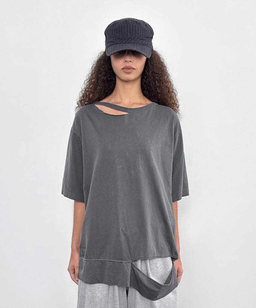 Saendeulig Overfit Washed Tee_Dark Gray